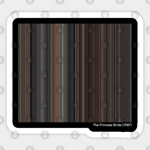 The Princess Bride (1987) - Every Frame of the Movie // Dark Variant Sticker by ColorofCinema